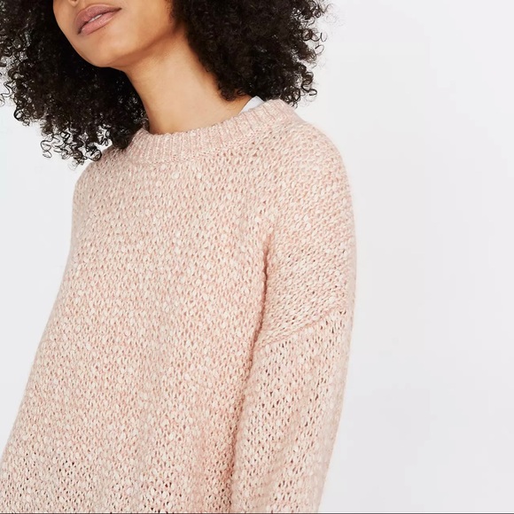 Madewell pink Baez wool/alpaca crewneck pullover sweater size large - Picture 2 of 8